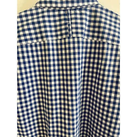 Banana Republic Camden Fit Custom 078 Wash Shirt Sz Medium Blue White Checkered - Picture 4 of 4